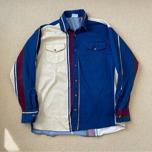 Vintage Rare Top Hand Co-Op Colorblock Button-Up Shirt Men’s Large